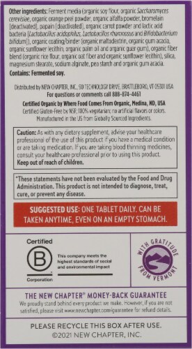 New Chapter® Every Man™'s One Daily Whole-Food Multivitamin Vegetarian Tablets Perspective: back