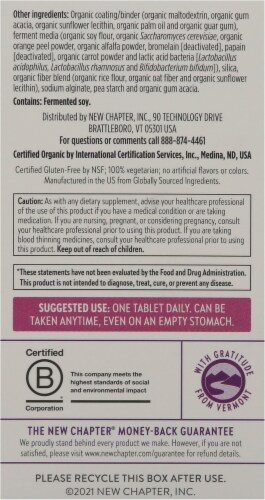 New Chapter Organics Every Woman One Daily 40-Plus Tablets Perspective: back