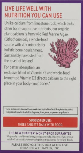New Chapter Take Care Bone Strength Supplement Slim Tablets Perspective: back