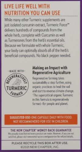 New Chapter Turmeric Force Capsules Perspective: back