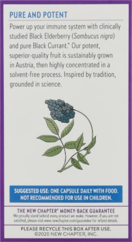 New Chapter® Elderberry Force Dietary Supplement Capsules Perspective: back
