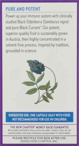New Chapter® Elderberry Force Dietary Supplement Capsules Perspective: back