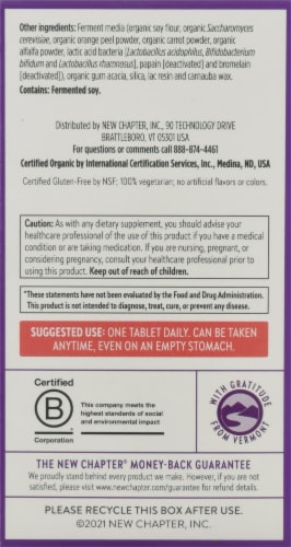 New Chapter Every Woman's One Daily 55 + Multi Vegetarian Tablets Perspective: back