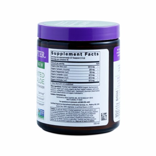 New Chapter® Organic Fermented Aloe Booster Powder Dietary Supplement Perspective: back