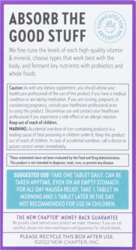 New Chapter® One Daily Prenatal Multivitamin Perspective: back
