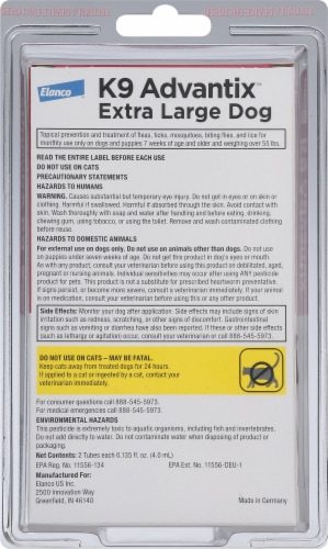 Elanco™ K9 Advantix™ Extra Large Dogs Flea and Tick Treatment Perspective: back