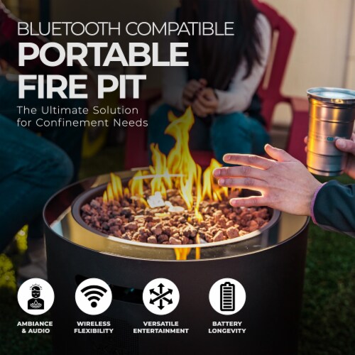 Ukiah Co. Voyager II Rechargeable Bluetooth Tabletop Fire Pit with
