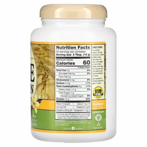 NutriBiotic® Vanilla Rice Protein Perspective: back