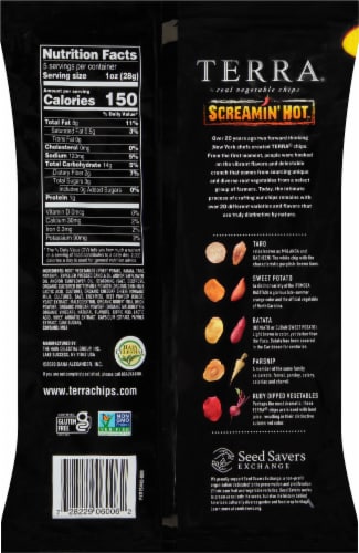Terra® Screamin Hot Vegetable Chips Perspective: back