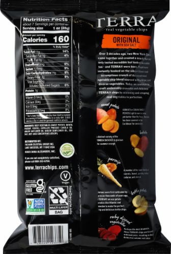 Terra® Original Sea Salt Real Vegetable Chips Perspective: back