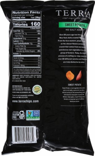 Terra® No Salt Added Real Sweet Potato Vegetable Chips Perspective: back