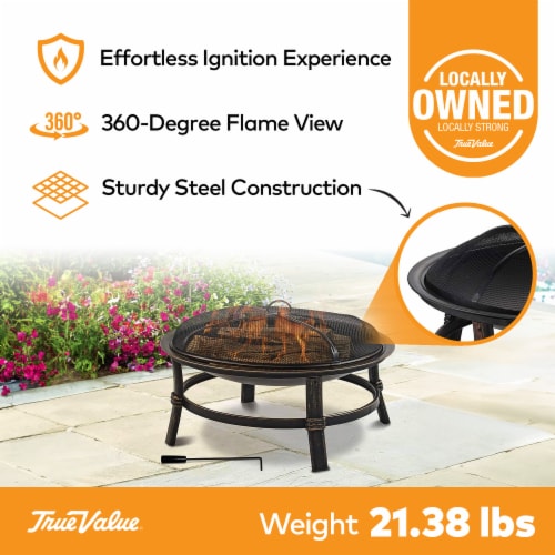 Endless Summer Brushed Copper Wood Burning Outdoor Fire Pit Perspective: back