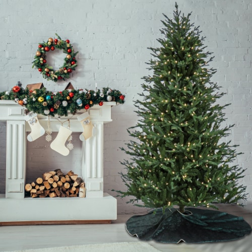 7 1/2' Feel Real® Wenatchee Fir Hinged Tree with Warm White LED Lights Perspective: back