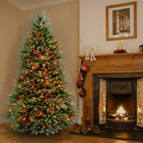 National Tree Company Dunhill Fir 6.5 Foot Christmas Tree with Multicolor Lights Perspective: back