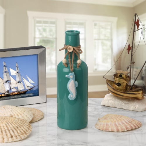 National Tree Company 9 Porcelain Vase with Seahorse Perspective: back