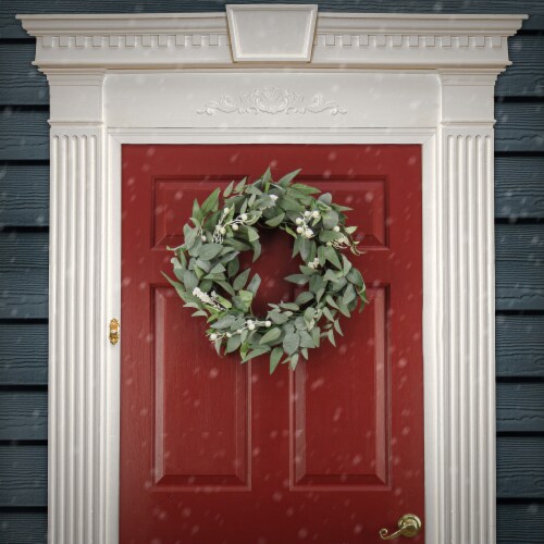 24 Mixed Leaves Artificial Wreath - National Tree Company Perspective: back