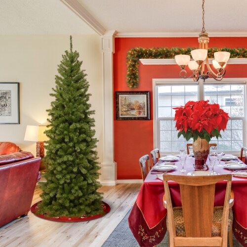 6.5' Pencil Slim North Valley Spruce Artificial Christmas Tree - National Tree Company Perspective: back