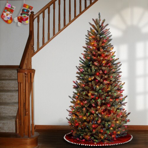 National Tree Company 7.5 ft. Natural Fraser Slim Fir Tree with Multicolor Lights Perspective: back