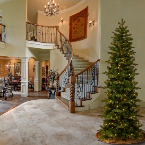 6.5' Prelit Slim Prescott Artificial Christmas Tree Clear Lights