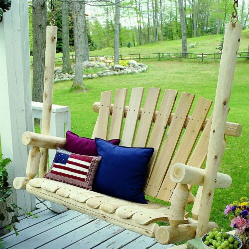Lakeland mills cedar discount log rocking chair