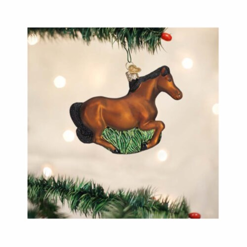 Old World Christmas Hanging Glass Tree Ornament, Brown Mustang, 1 Kroger