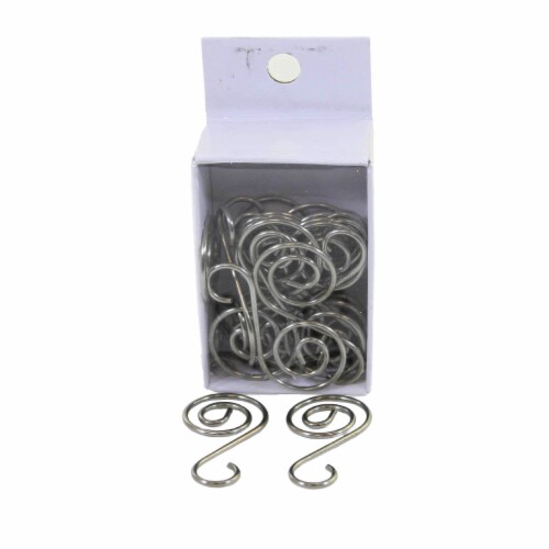 Old World Christmas S Hooks Silver Metal Spiral Ornament Hanger 14105. Perspective: back