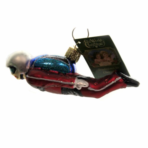 Old World Christmas Skydiver Ornament Plane Jump Floating 24200. Perspective: back