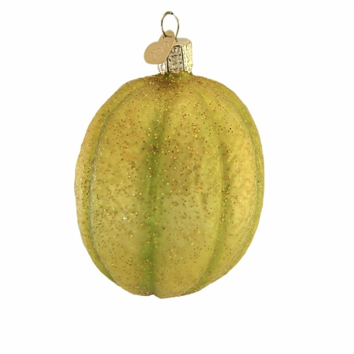 Old World Christmas Cantaloupe Glass Ornament Melon Fruit 28083 Perspective: back
