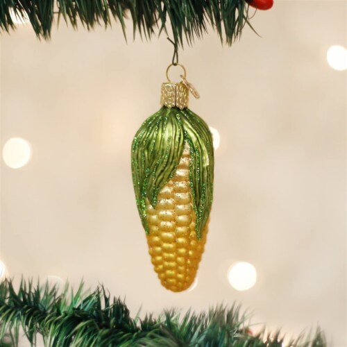 Old World Christmas Ear Of Corn Glass Blown Ornament Perspective: back