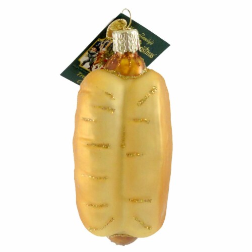 Old World Christmas HOT DOG Glass Ornament Fast Food Snack Beef 32050 Perspective: back