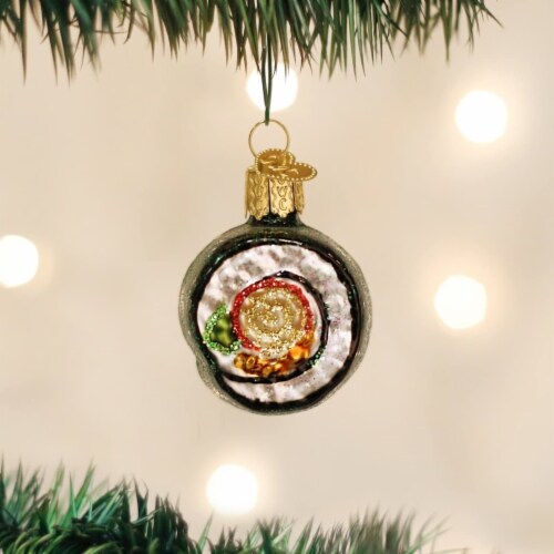 Old World Christmas Glass Blown Sushi Roll Ornament Perspective: back