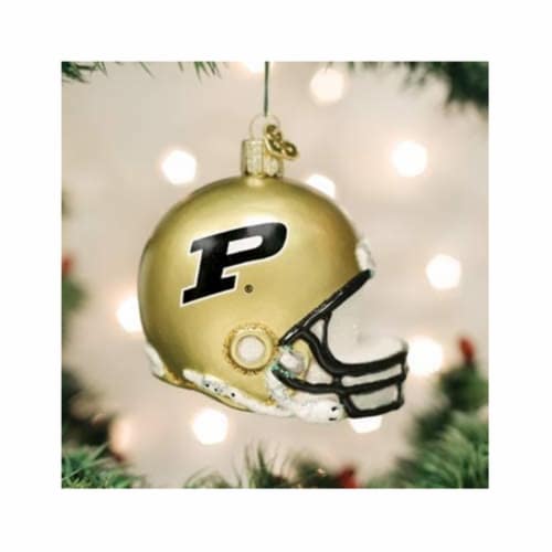 Old World Christmas Purdue Helmet Ornament Perspective: back
