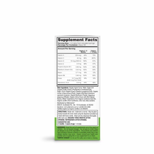 Wellements Organic Multi-Vitamin Cherry Flavor Drops Perspective: back