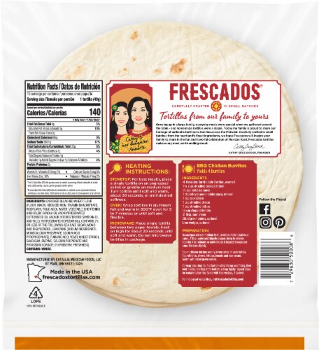 Frescados™ Burrito Style Flour Tortillas Perspective: back