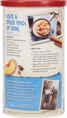 Nature's Path Organic Gluten Free Steel Cut Whole Grain Oats Perspective: back
