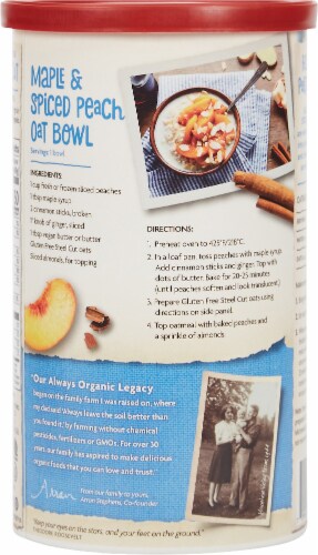 Nature's Path Organic Gluten Free Steel Cut Whole Grain Oats Perspective: back