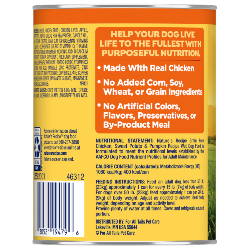 Nature's Recipe™ Chicken Sweet Potato & Pumpkin Wet Dog Food Perspective: back