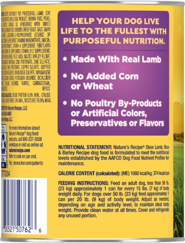 Nature's Recipe® Lamb Rice & Barley Stew Wet Dog Food Perspective: back