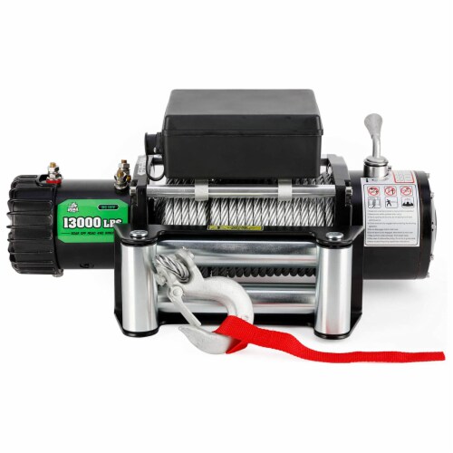 OFF ROAD BOAR Steel Electric Towing Winch Kit, 12V w/ 13000 Pound Max