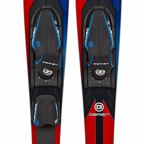 O'Brien Vortex Combo 65.5 In Adult Widebody Water Skis, Men's US 4.5 to 13, Red Perspective: back