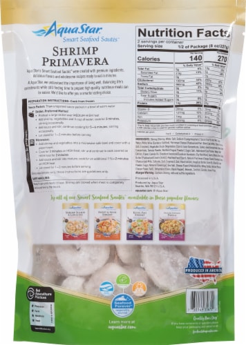 Aqua Star Smart Seafood Sautes Shrimp Primavera Perspective: back