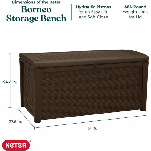 Behoefte aan Ja postkantoor Keter Borneo 110 Gallon Rattan Wicker Resin Patio Deck Storage Box Bench,  Brown, 1 Piece - Pick 'n Save