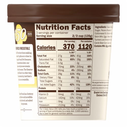 Graeter's® Butter Pecan French Pot® Ice Cream Pint Perspective: back