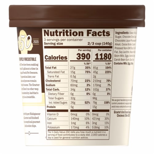 Graeter's Chocolate Chip Ice Cream Pint Perspective: back