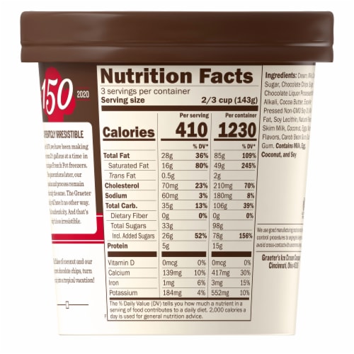 Graeter's Coconut Chocolate Chip Ice Cream Perspective: back