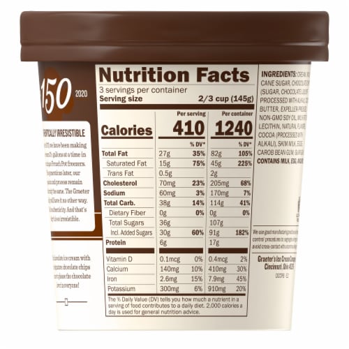 Graeter's Double Chocolate Chip Ice Cream Perspective: back