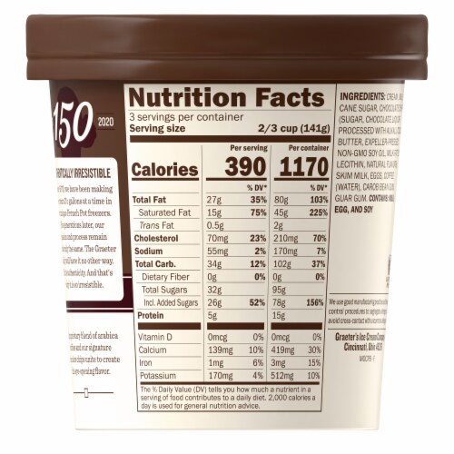 Graeter's Mocha Chocolate Chip Ice Cream Pint Perspective: back