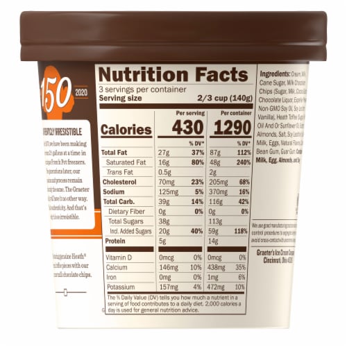 Graeter's® French Pot® Toffee Chocolate Chip Ice Cream Pint Perspective: back