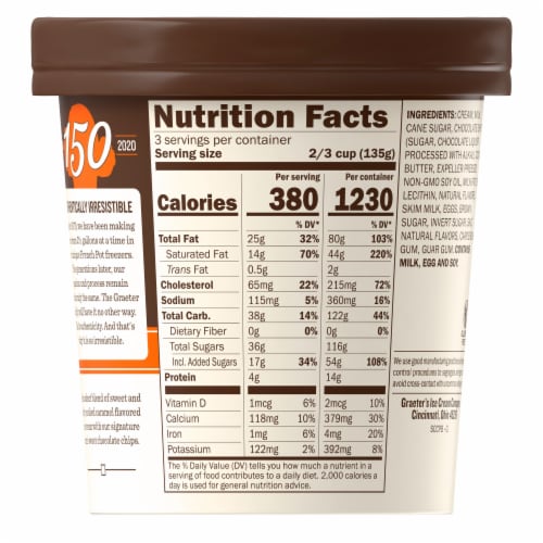 Graeters Salted Caramel Chocolate Chip French Pot Ice Cream Perspective: back