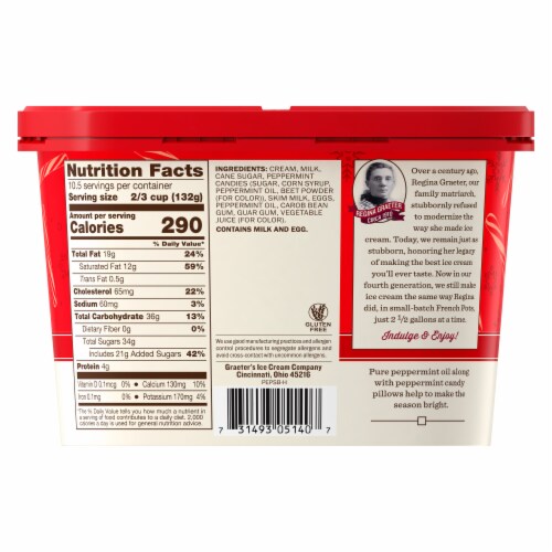 Graeter's® French Pot® Peppermint Stick Ice Cream Perspective: back